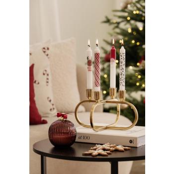 Adventstake Leona med kronelys nisse