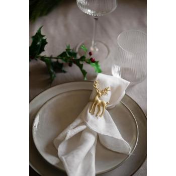 Serviettringer i gull med hjort