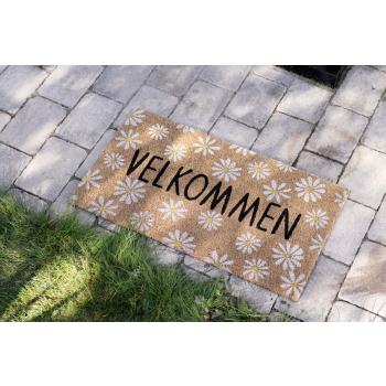 Dørmatte Velkommen vår liggende ute