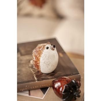 Glassfigurer nøtt og pinnsvin