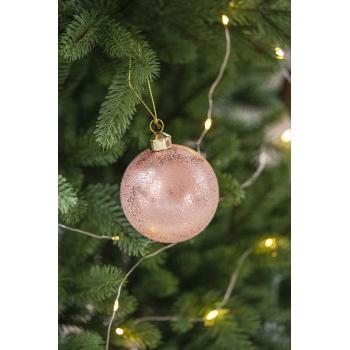 Julekule frost rosa hengende i juletre