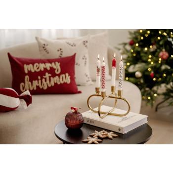 Adventstake Leona med kronelys nisse og duftlys julekule