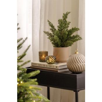 Telysholder glitter og linda med potte og julekule krukke