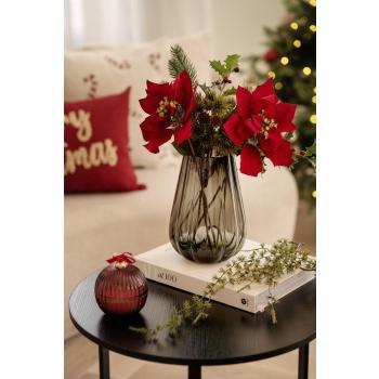 Vase Eden med amaryllis, gran og kvist mer røde bær