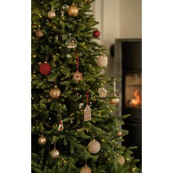 Julekule glitter perle på tre