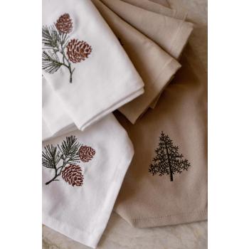 Tøyserviett med trebroderi