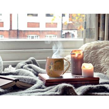 Lykketegning - Livet Krus med kaffe i seng