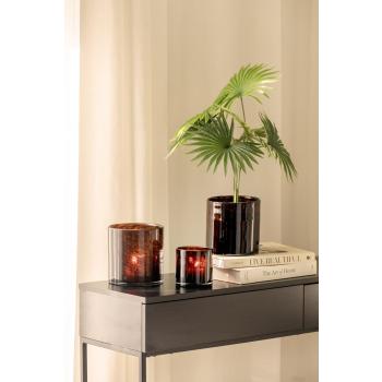 Plante og lyslykt på konsollbord