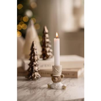 Kronelysestake bjørn med hvitt kronelys