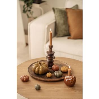 Kronelysestake Lodge 22cm på lysfat med gresskarfigurer