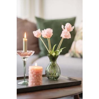 Vase Stella  med tulipaner på lysfat rille