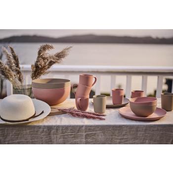 Outdoor servise rosa og beige