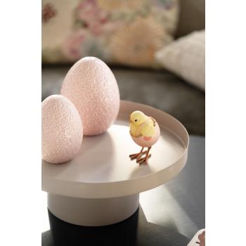 Dekoregg blomster rosa og påskekylling på lysfat quinn