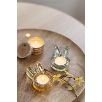 Telysholder Bing i to farger på lysfat i mangotre