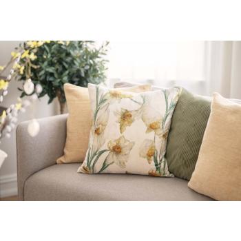 Putetrekk Velur Påskelilje med puter i gul og grønn