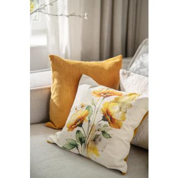 Putetrekk i beige og oker farger