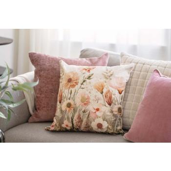 Putetrekk Bianca bak brodert blomstrede pute