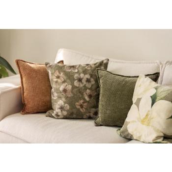 Putekombinasjon av puter i fargene grønn og karamell