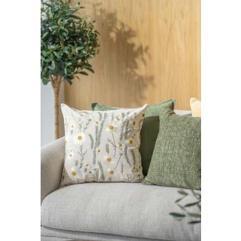 Putetrekk Daisy broderi og cille grønn i sofa 
