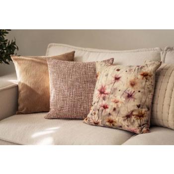 Putetrekk Waves Cognac i sofa med matchende puter