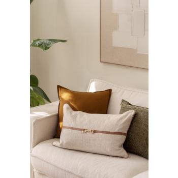 Putekombi med beige, brun og grønn puter