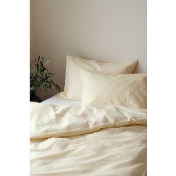 Sengetøy krepp gule ruter