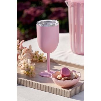 Vinglass termo på lysfat rille med skål mia