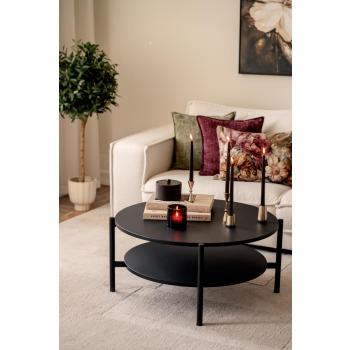 sofabord elena pyntet med lysestaker og lykter