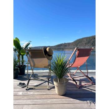 Frida solstol med planter ute