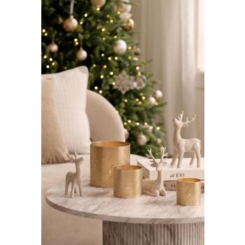 Telysholdersett Jasmine på bord med dådyrfigurer i tre varianter