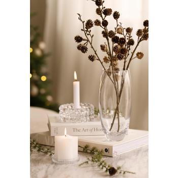 Vase Classic med kongler og kubbelysestake og stjernelys