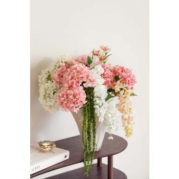 Gren Garland, hortensia og amarant i vase lisa