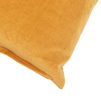 Nærbilde av stoff på velour pyntepute