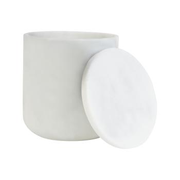 krukke med lokk marmor hvit