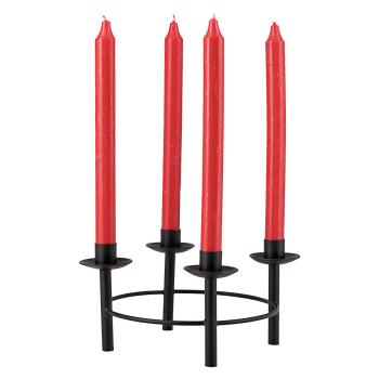 Adventstake Gloria Sort med røde kronelys