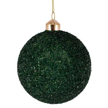 Julekule glitter perle 10cm grønn