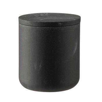 krukke med lokk sort marmor