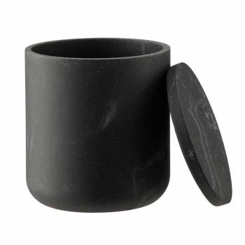 krukke med lokk sort marmor