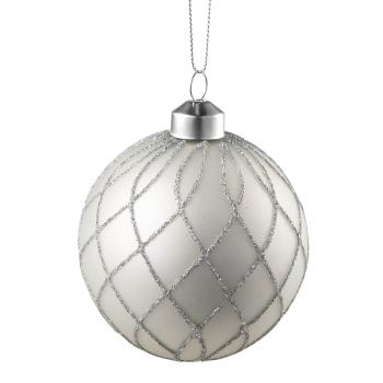 Julekule sparkle hvit nærbilde