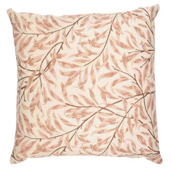 Putetrekk Rosita 48x48cm forside med bladmønster i rosa