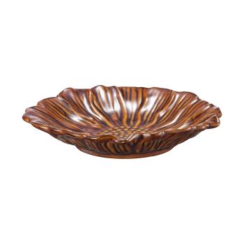 Tallerken Bloom flower 15cm Cognac