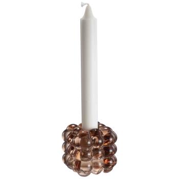 Lysestake kombi Bubbles 6,5cm brun med kronelys