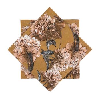 Serviett Hydrangea Oker