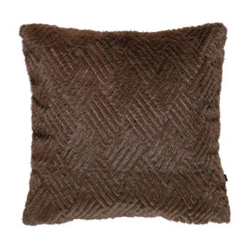 Putetrekk Faux fur grafisk 48x48cm brun forside