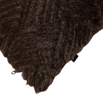 Putetrekk Faux fur grafisk brun nærbilde