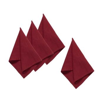 Serviett Vindel Lin 42x42cm 4pk rød