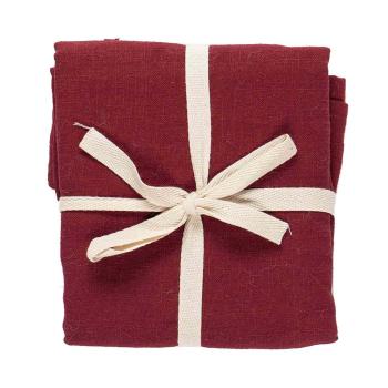 Serviett Vindel Lin 42x42cm 4pk rød pakning