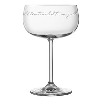 Lykketegning - Fyll livet med det som godt er, Champagneglass 35 cl