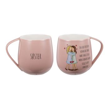 Lykketegning - Søster Krus 40 cl rosa