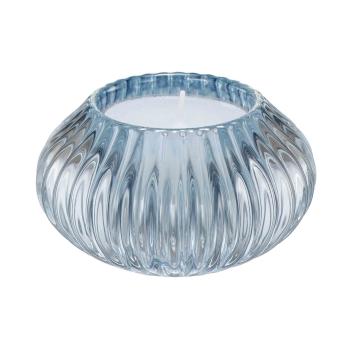 Telysholder rille lys blå med telys